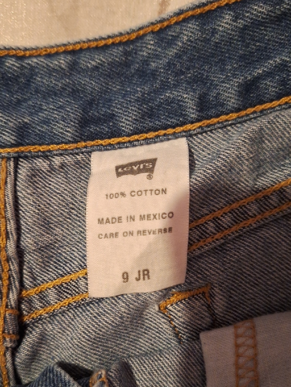 Levi's Blue High-Rise Denim Shorts - Picture 5 of 10